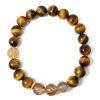 sahrawadana tiger eye & golden rutilated quartz stretch bracelet